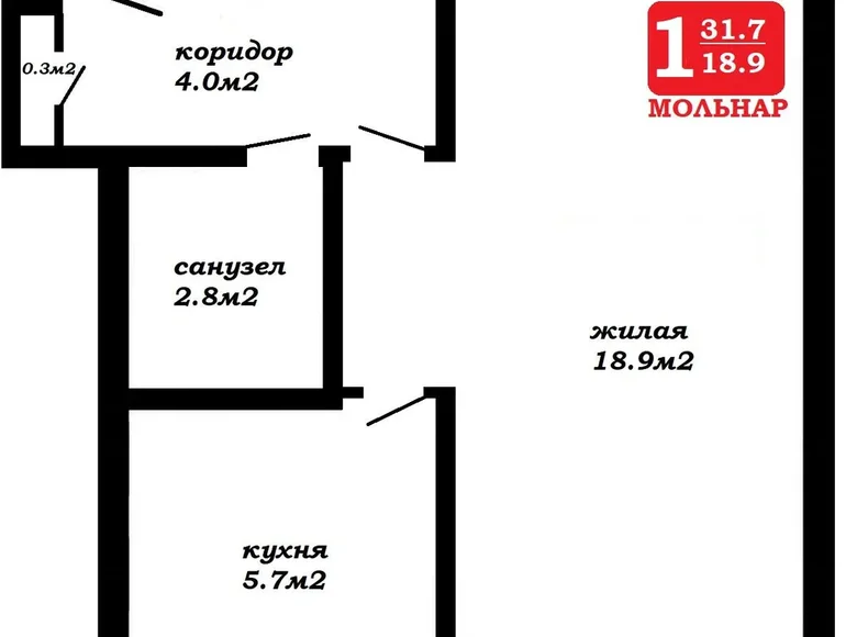 Wohnung 1 zimmer 32 m² Minsk, Weißrussland