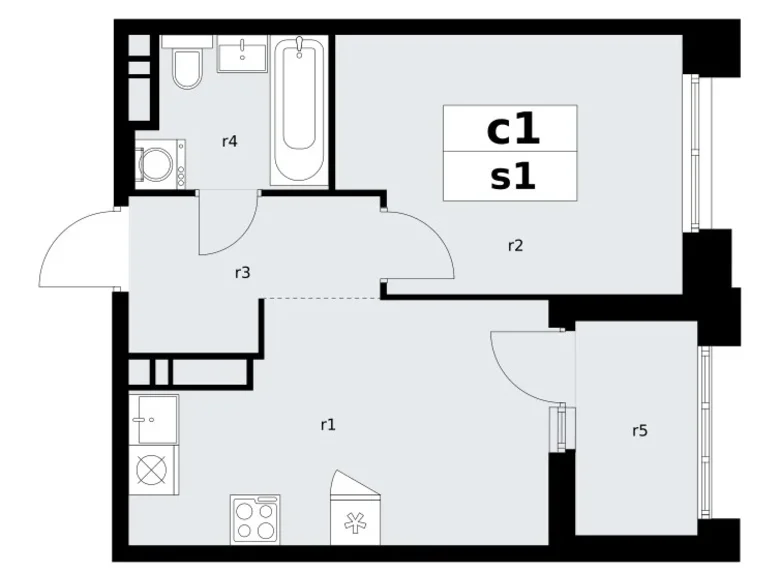 Квартира 1 комната 36 м² поселение Сосенское, Россия