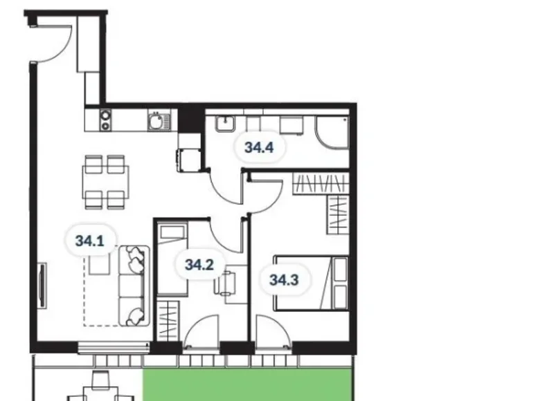 Квартира 3 комнаты 53 м² Hel, Польша