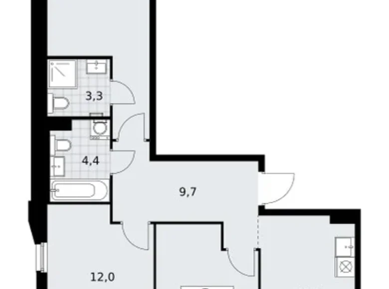Wohnung 3 zimmer 72 m² Troizk, Russland
