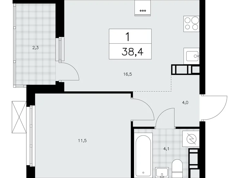 Appartement 1 chambre 38 m² Krasnoye Selo, Fédération de Russie