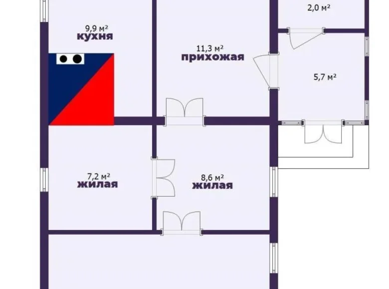 House 61 m² Proschicy, Belarus