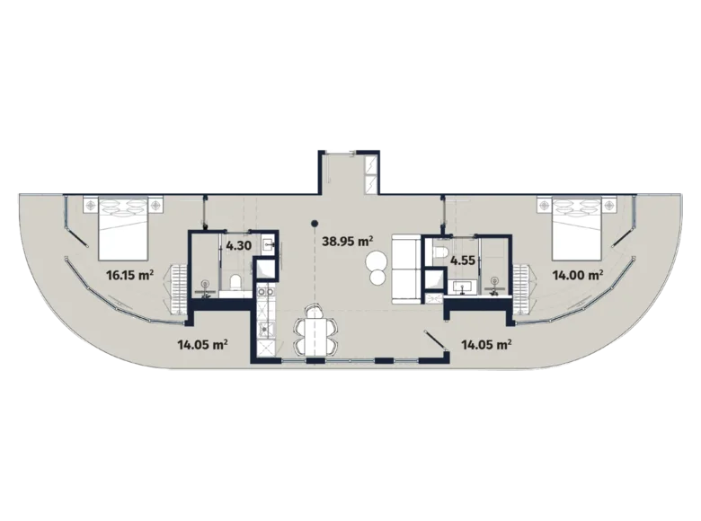 Квартира 3 комнаты 106 м² Кобулети, Грузия