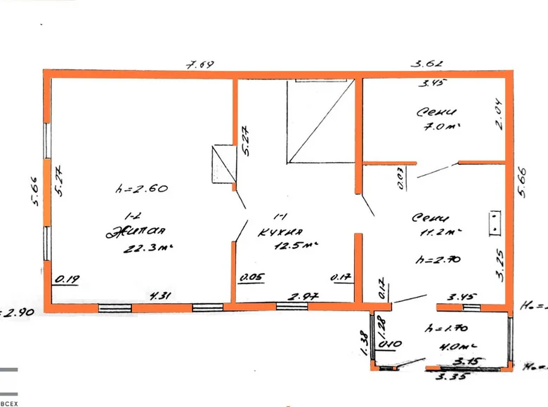 Casa 35 m² Kirauski siel ski Saviet, Bielorrusia