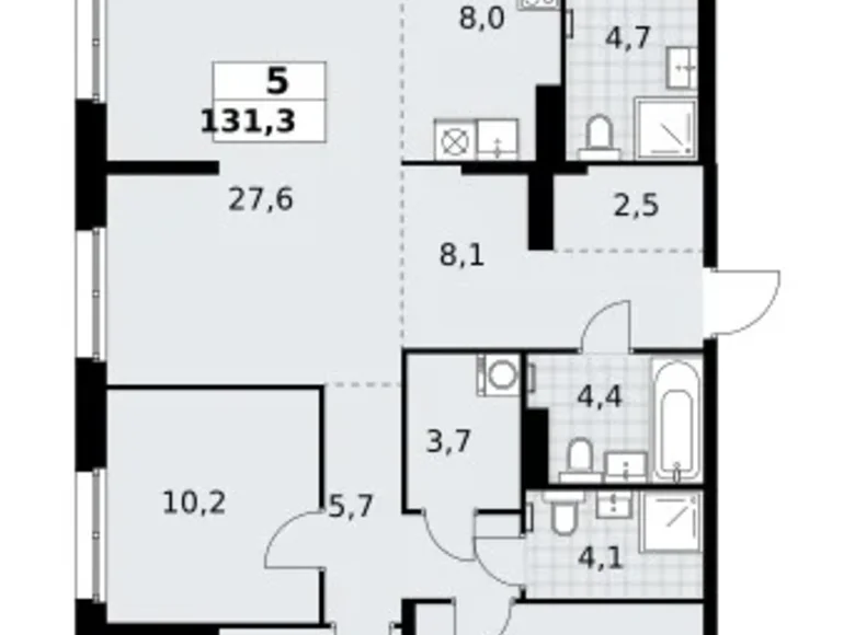 Wohnung 5 zimmer 131 m² Kommunarka, Russland