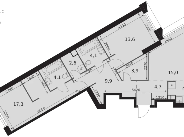 Mieszkanie 3 pokoi 80 m² Konkovo District, Rosja