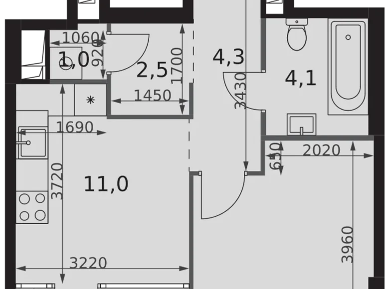 Appartement 1 chambre 39 m² Moscou, Russie