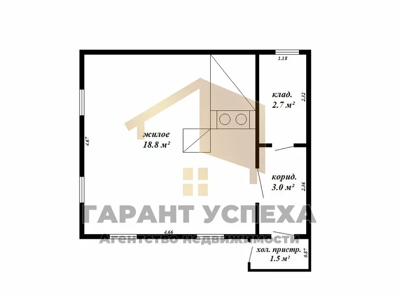 Dom 26 m² Vidamlianski sielski Saviet, Białoruś