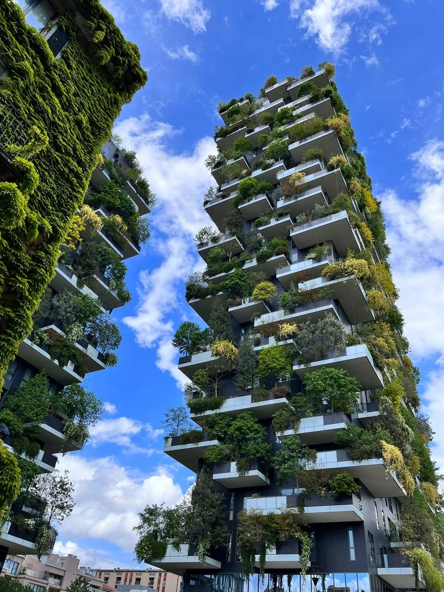 building with greenery on the fazada