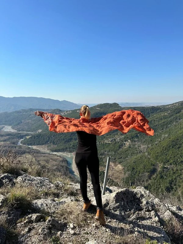 Albanian flag girl