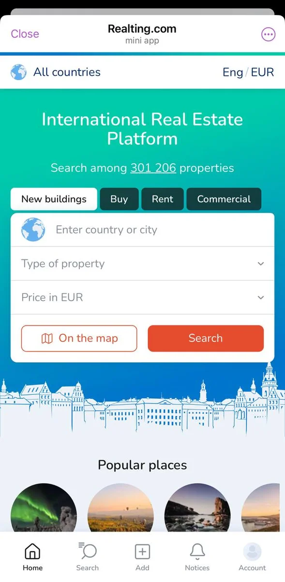 Realting’s Telegram App