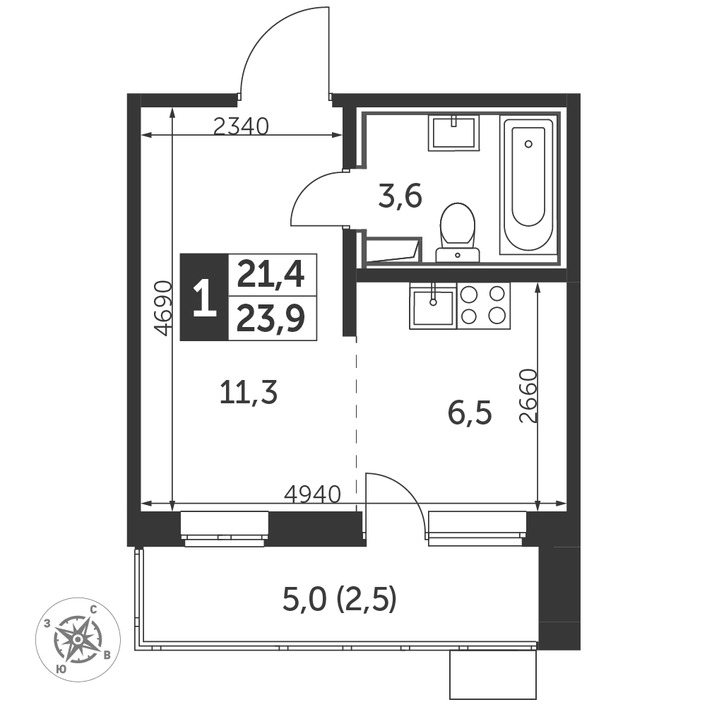 Продается Студия 1 комната 25 м² в Люберцы за €83,449 - объявление #1815419