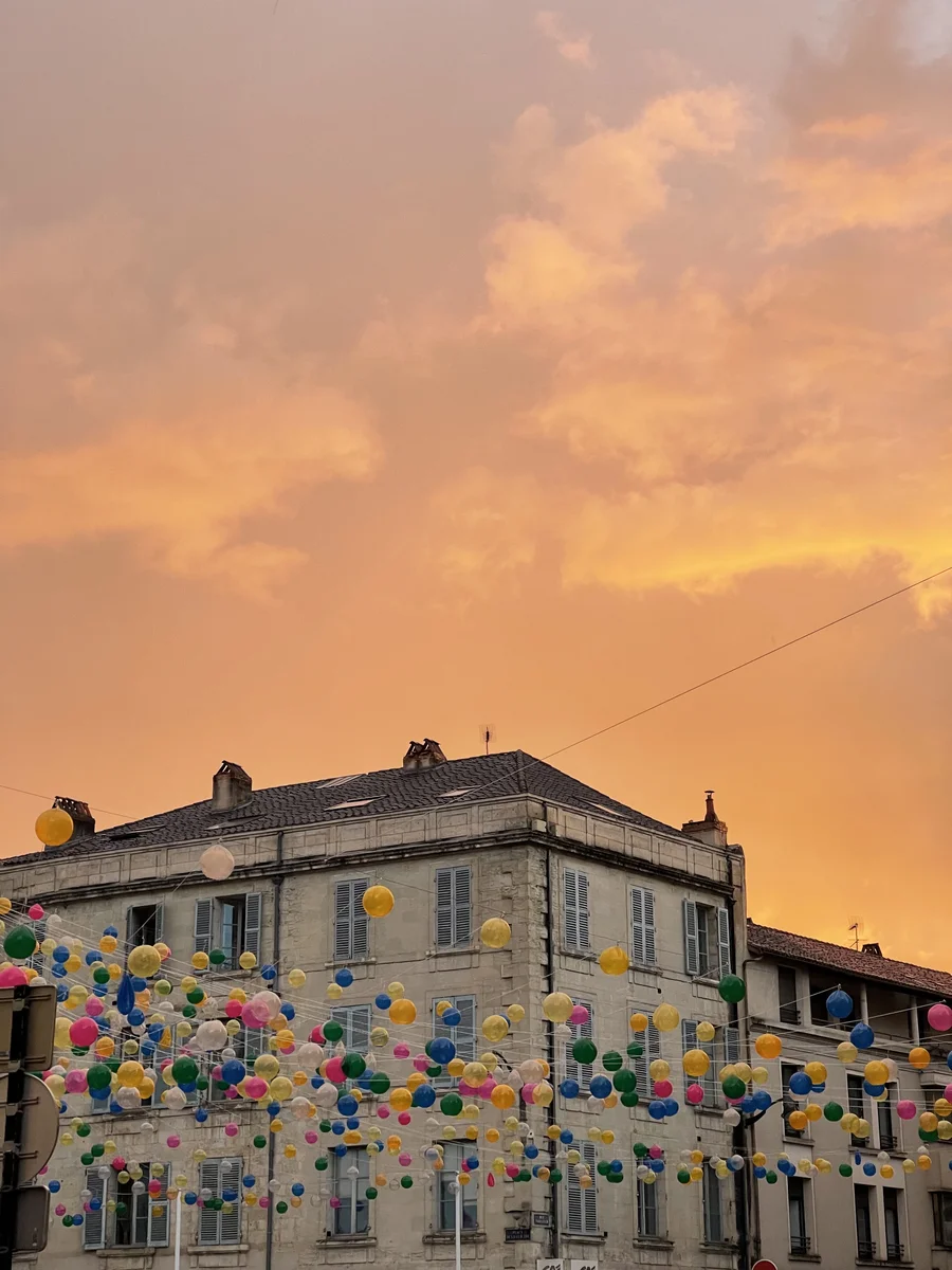 Sunset in France, balloon view