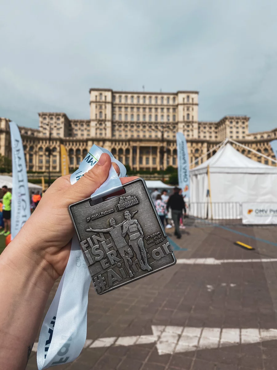 a medal from the half marathon
