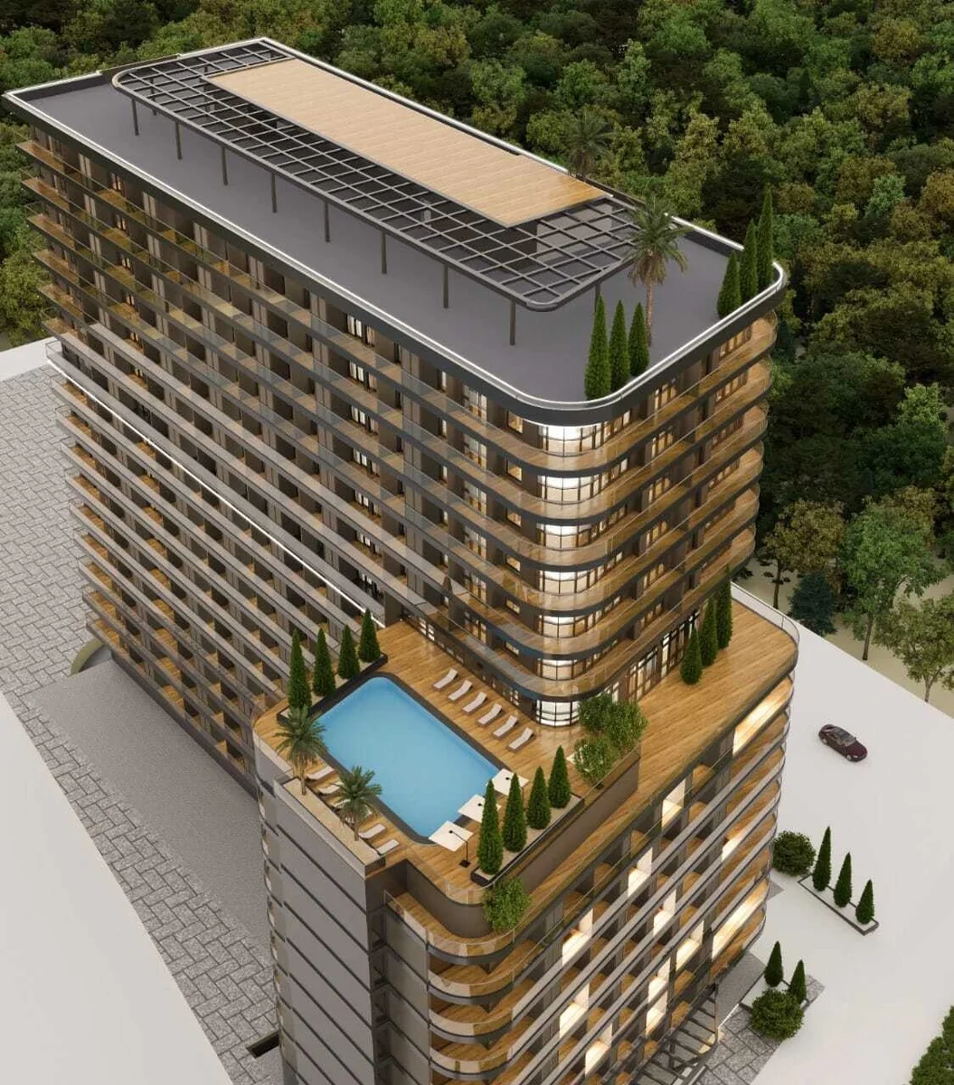 Modern residential complex in Batumi, Georgia