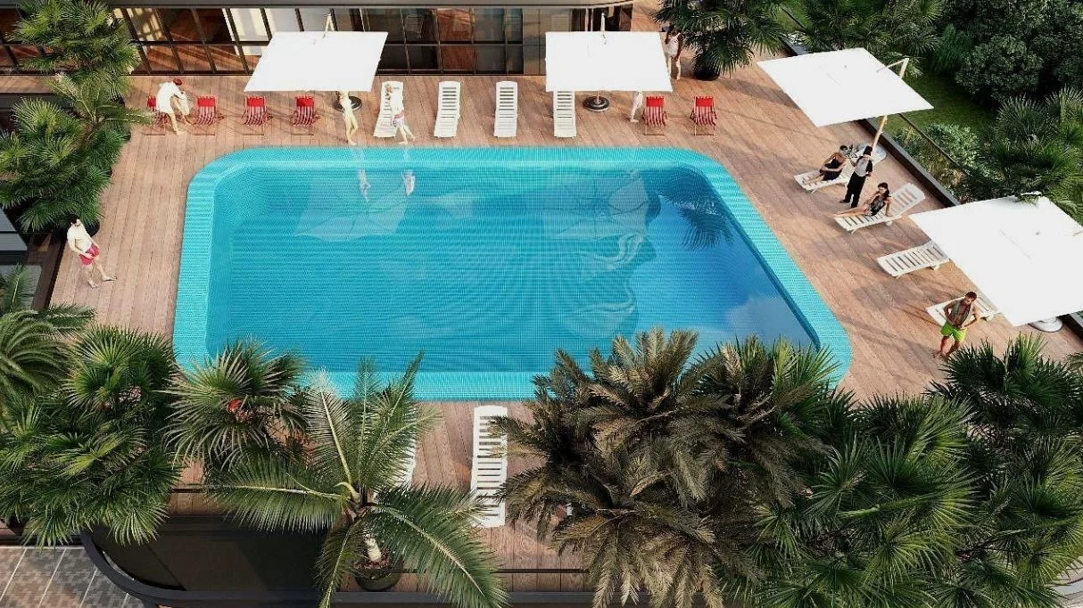 Swimming pool in the apartment complex