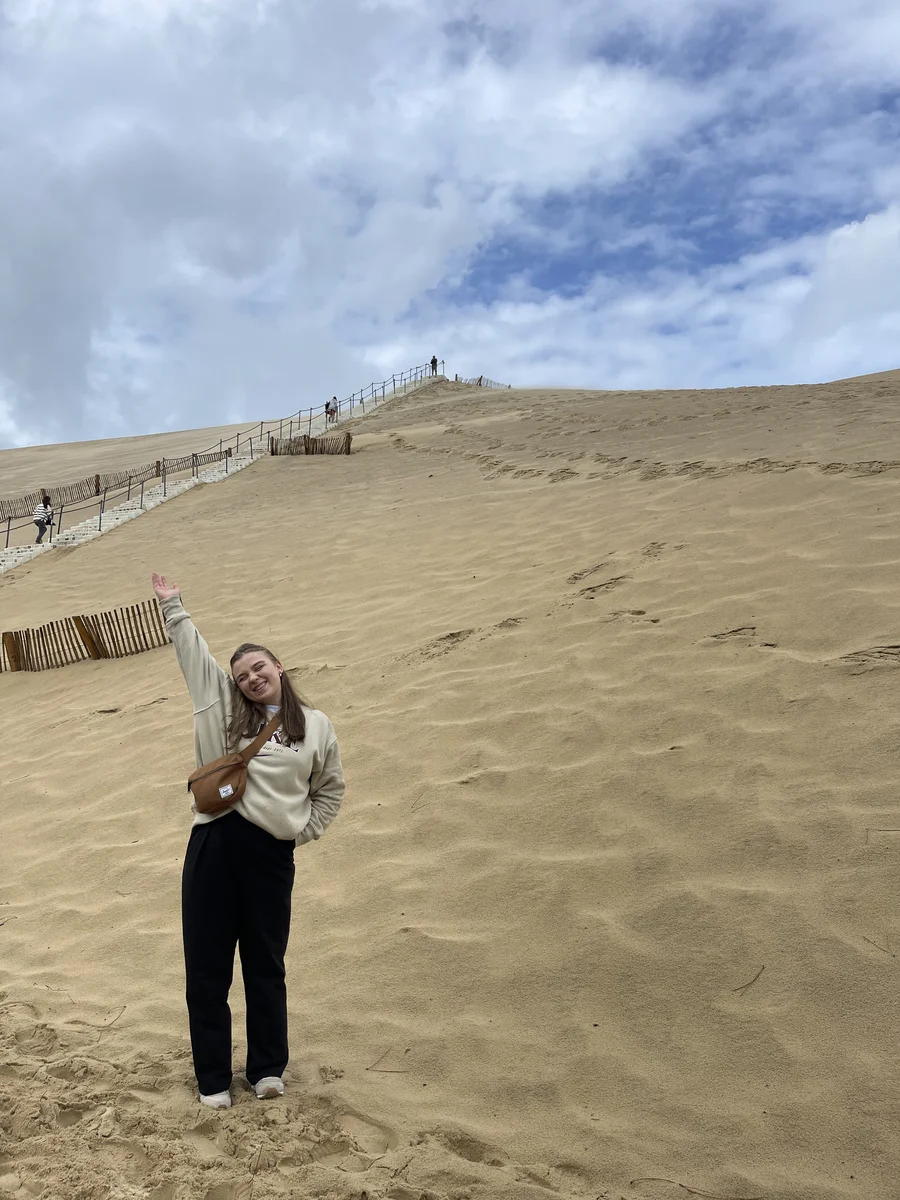 A girl on the beach in France