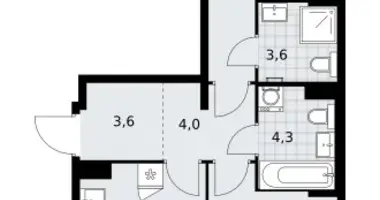 2 room apartment in Kommunarka, Russia