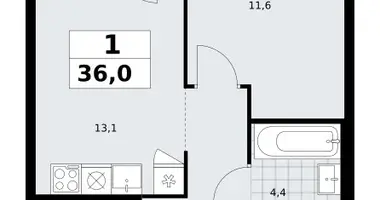 Apartamento 1 habitación en Troitsk, Rusia