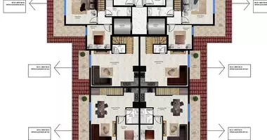 Penthouse 2 Zimmer mit Balkon, mit Klimaanlage, mit Meerblick in Avsallar, Türkei