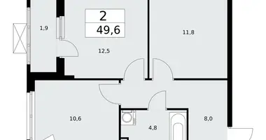 Apartamento 2 habitaciones en poselenie Sosenskoe, Rusia