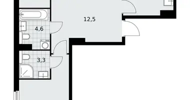 Apartamento 3 habitaciones en poselenie Sosenskoe, Rusia