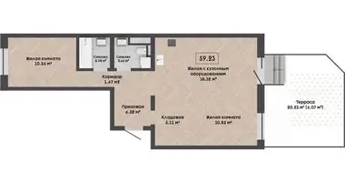 3 room apartment in Kalodziscanski sielski Saviet, Belarus