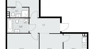 Apartamento 3 habitaciones en poselenie Sosenskoe, Rusia