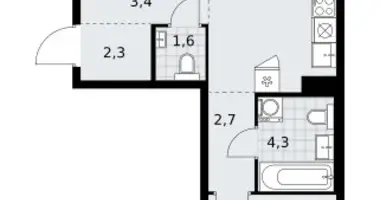 Wohnung 2 zimmer in Kommunarka, Russland
