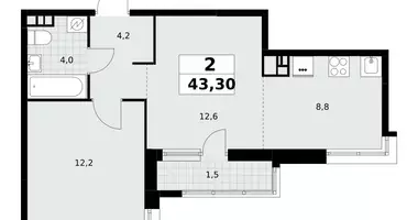 Apartamento 2 habitaciones en Postnikovo, Rusia
