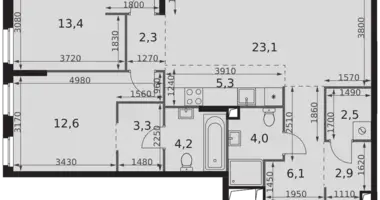 Apartamento 3 habitaciones en North-Western Administrative Okrug, Rusia