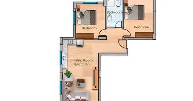 3 room apartment in Trikomo, Northern Cyprus