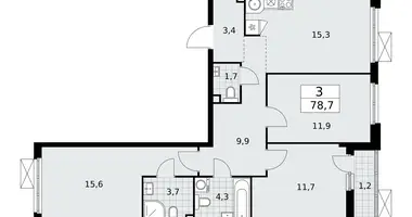 Apartamento 3 habitaciones en poselenie Sosenskoe, Rusia