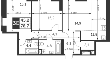 Mieszkanie 3 pokoi w Konkovo District, Rosja