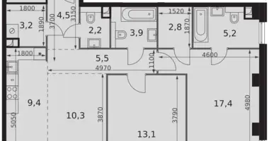 Apartamento 2 habitaciones en North-Western Administrative Okrug, Rusia