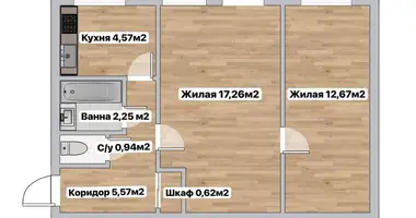 2 room apartment in Minsk, Belarus