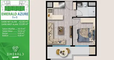 Квартира 2 комнаты в Мезитли, Турция