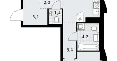 Wohnung 2 zimmer in Troizk, Russland