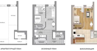 Apartamento 2 habitaciones en Minsk, Bielorrusia