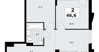 2 room apartment in Troitsk, Russia