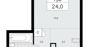 Apartamento 1 habitación en poselenie Sosenskoe, Rusia