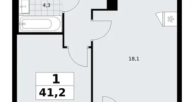 Apartamento 1 habitación en Troitsk, Rusia