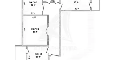 Apartamento 3 habitaciones en Brest, Bielorrusia