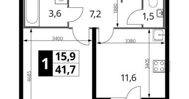 Mieszkanie 1 pokój w Nekrasovka District, Rosja