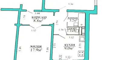 Apartamento 2 habitaciones en Minsk, Bielorrusia