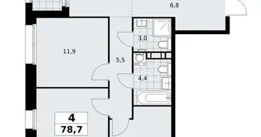 Wohnung 4 zimmer in poselenie Sosenskoe, Russland