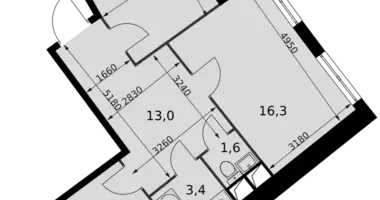 Apartamento 2 habitaciones en Razvilka, Rusia