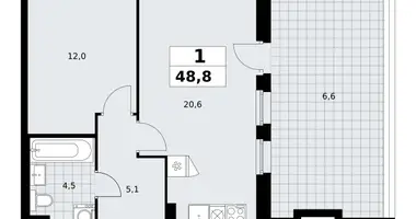 Wohnung 1 zimmer in Kommunarka, Russland