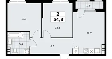 Wohnung 2 zimmer in Südwestlicher Verwaltungsbezirk, Russland