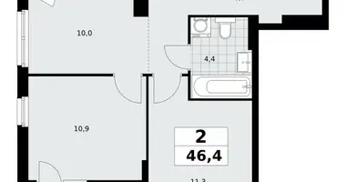 Apartamento 2 habitaciones en poselenie Sosenskoe, Rusia